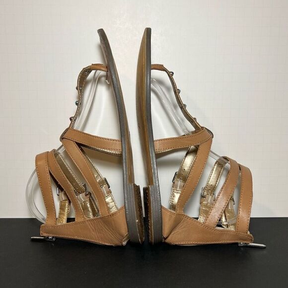 Womens SAM EDELMAN Genevive T Strap Zip Up Studded Sandals / Size 9 Medium - Picture 6 of 8